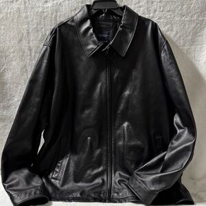 4XT Roundtree & Yorke Big & Tall The 1988 Classic Black Leather Jacket